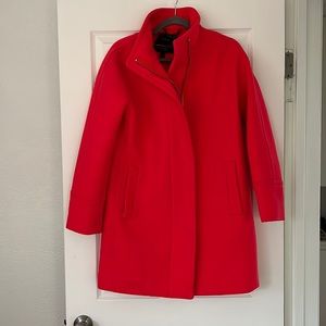 Like New J Crew Red Stadium Cloth Coat by Nello Gori